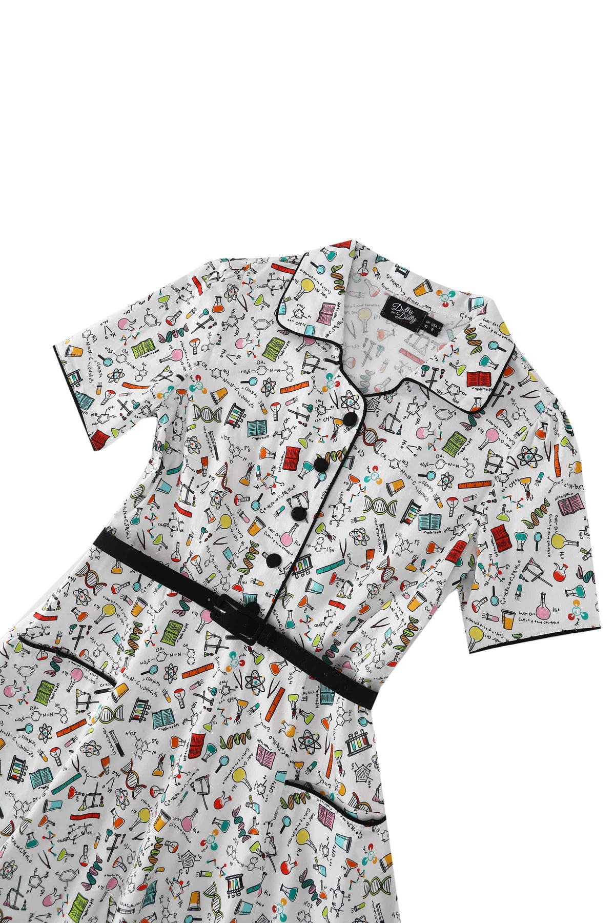 Mabel Science Midi Shirt Dress In White