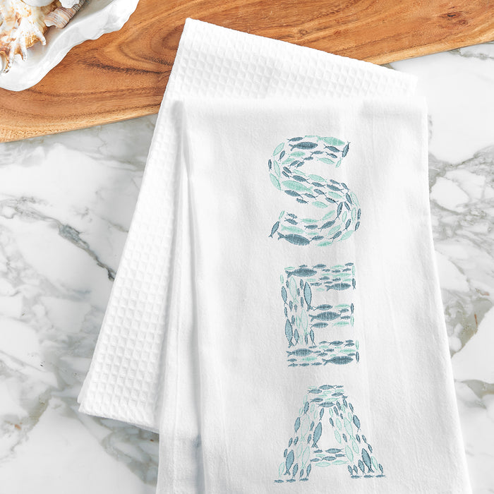 A Sea Flour Sack Kitchen Towel.