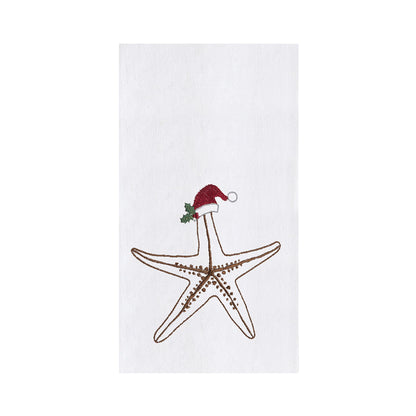 A Sea Life Starfish Flour Sack Kitchen Towel.
