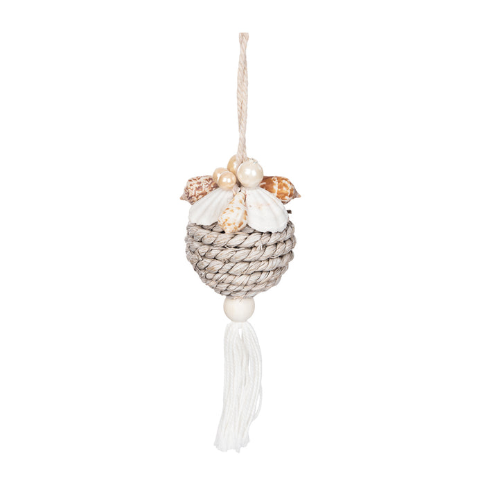 A Shell & Grass Orb Ornament.