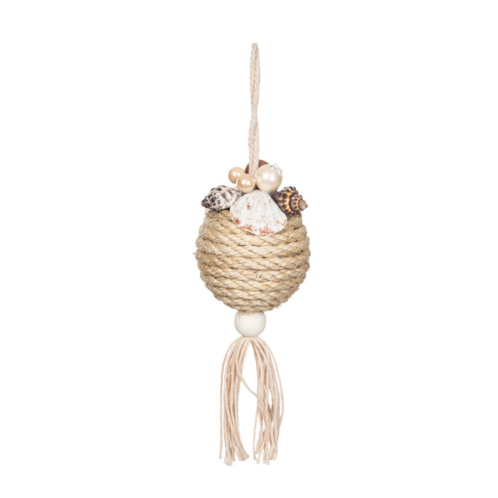 A Shell & Rope Orb Ornament.