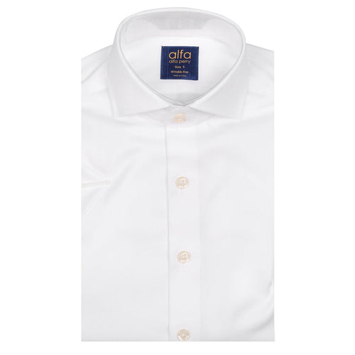 shirt spread collar s/s - white
