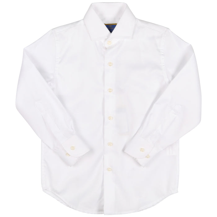 shirt spread collar wrinkle free l/s - white