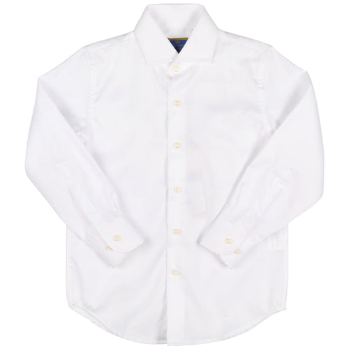 shirt spread collar wrinkle free l/s - white