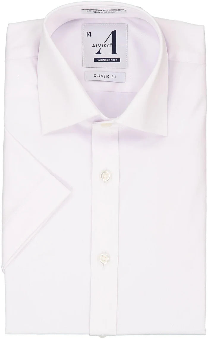 shirt s/s classic regular poly cotton - white