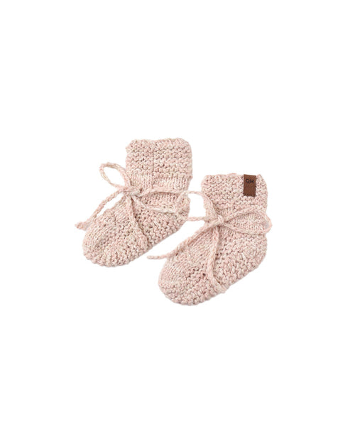 shoes knit booties - dusty rose