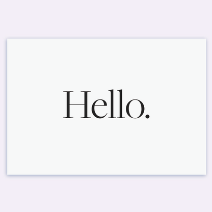 Simple Hello Card
