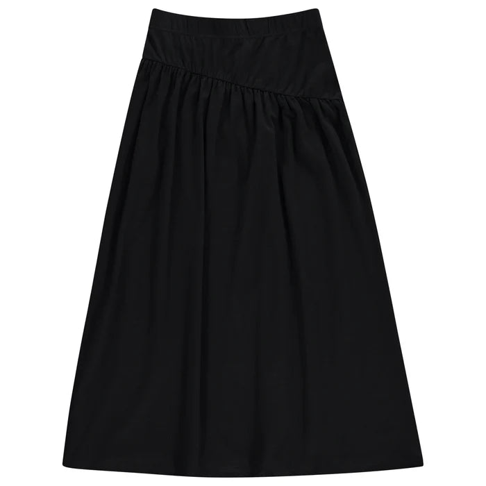 skirt maxi yoke - black