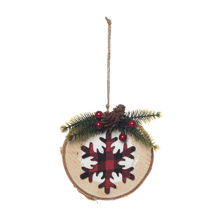 A Snowflake Buffalo Plaid Ornament.