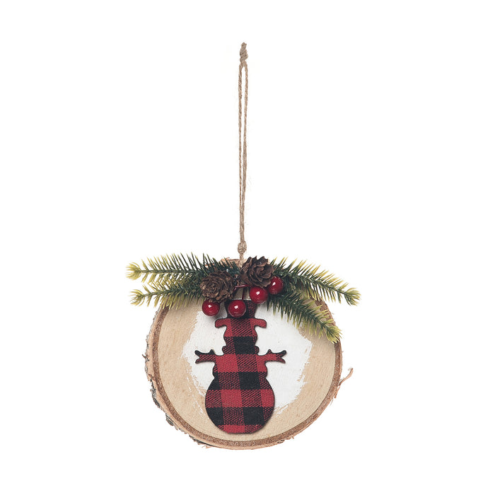 A Snowman Buffalo Plaid Ornament.