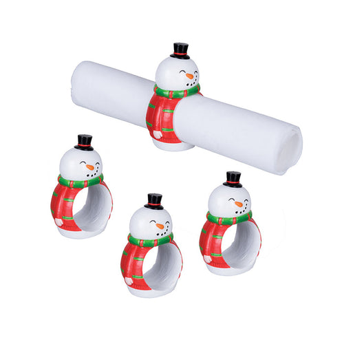 A Snowman Napkin Ring, Set of 4.