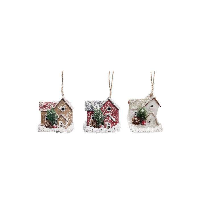 A set of Snowy House ornaments.