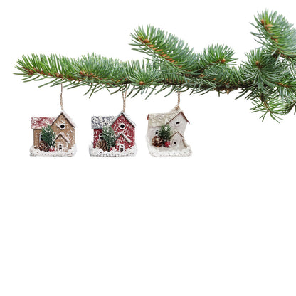 A set of Snowy House ornaments.