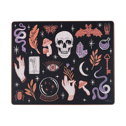 Spooky Magic Table Linens table linens displayed as a coordinated tabletop setting.