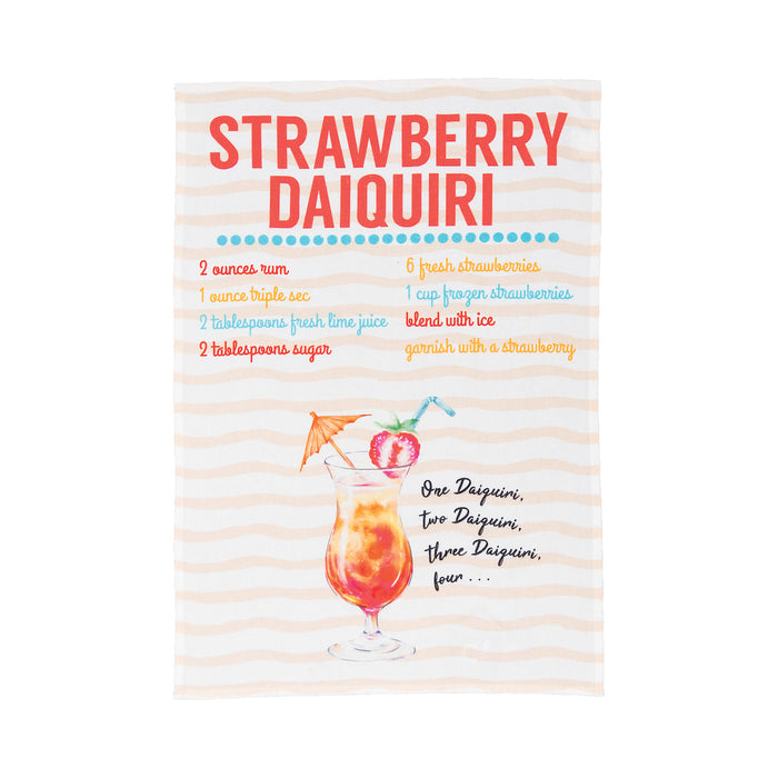 A Strawberry Daiquiri Printed Kitchen Towel.