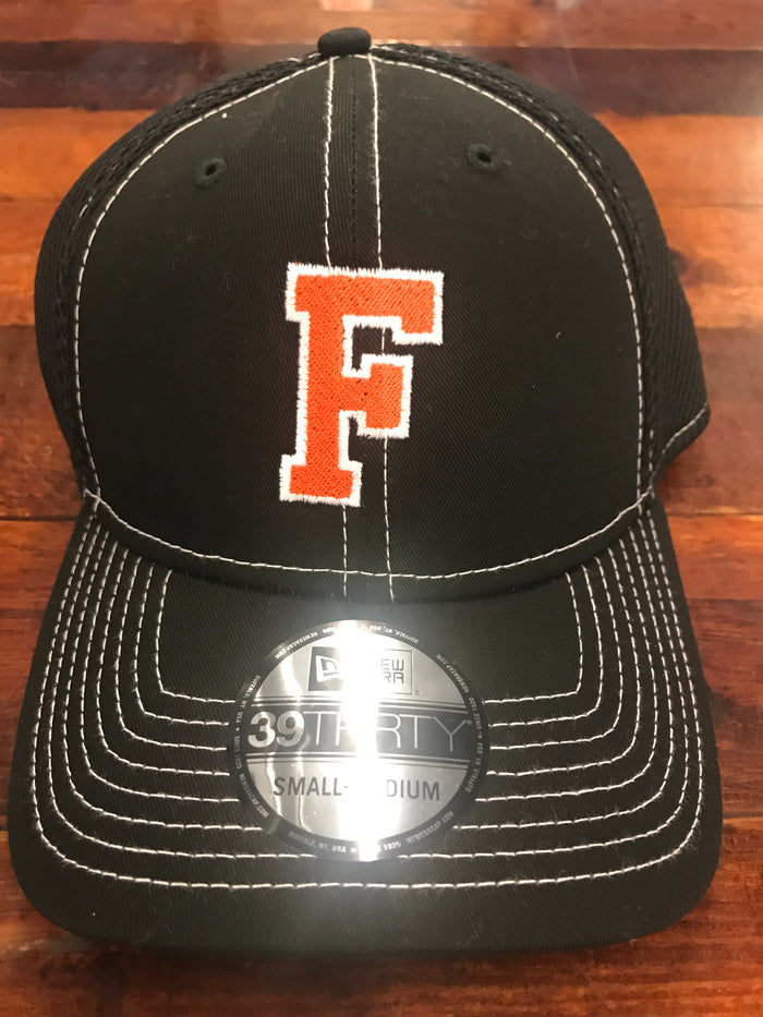 STRETCH TO FIT HAT MESH - BLACK WITH EMBROIDERY