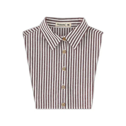 striped bib collar - burgundy striped
