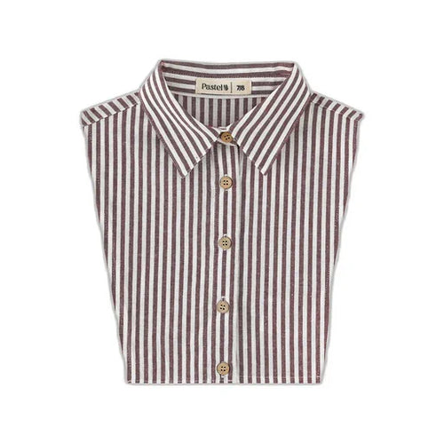 striped bib collar - burgundy striped