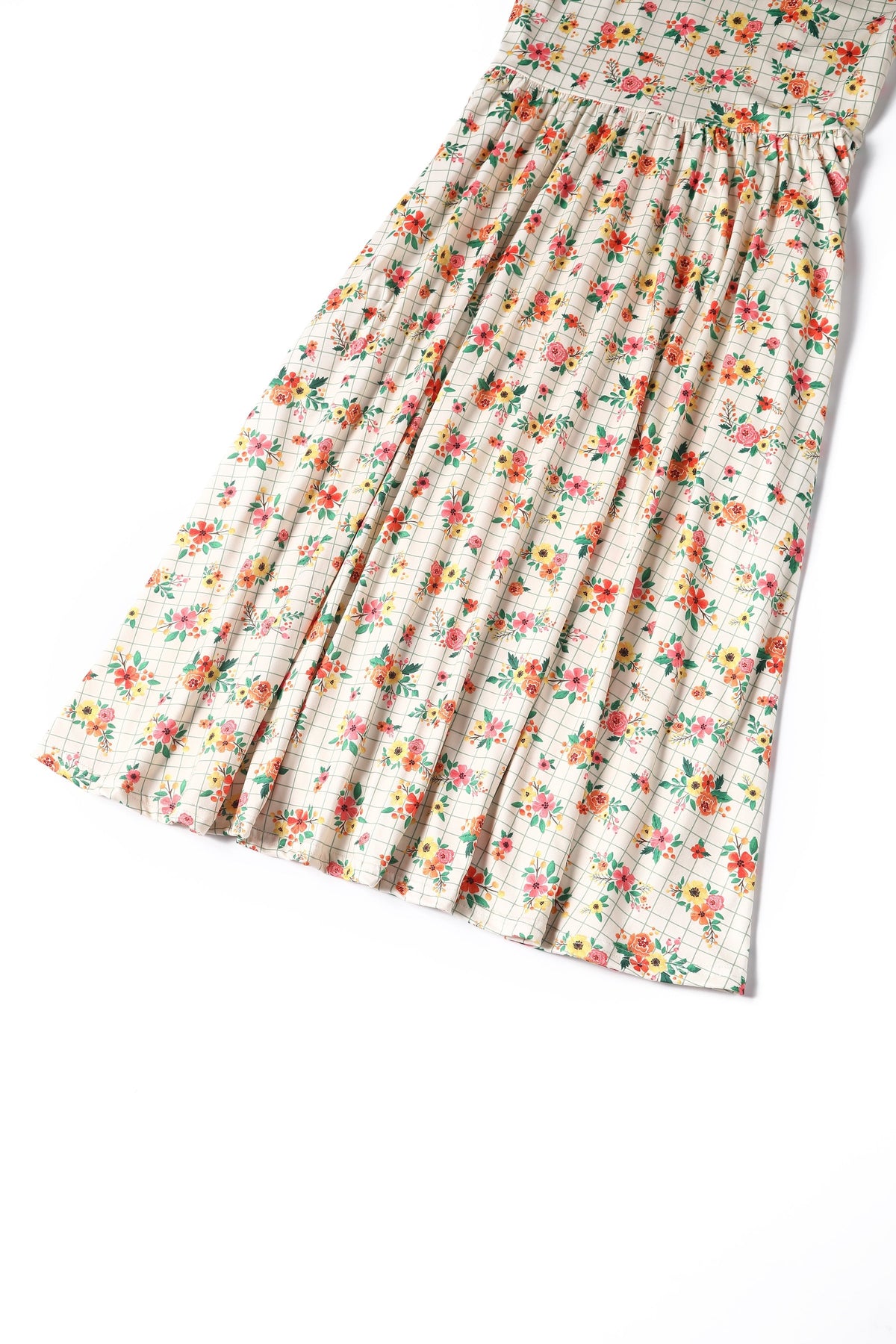 Billie Summer Flower Grid Dress