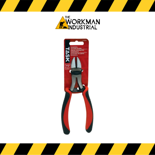 Task Tools 7.5-inch diagonal cutting pliers with red and black comfort grips.