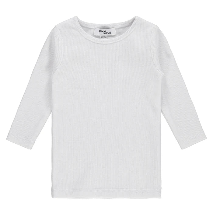 tee l/s ribbed - white