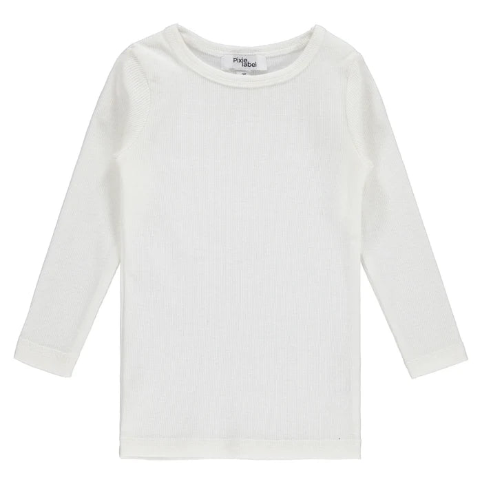 tee l/s ribbed - winter white