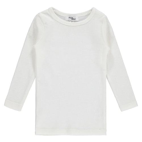 tee l/s ribbed - winter white