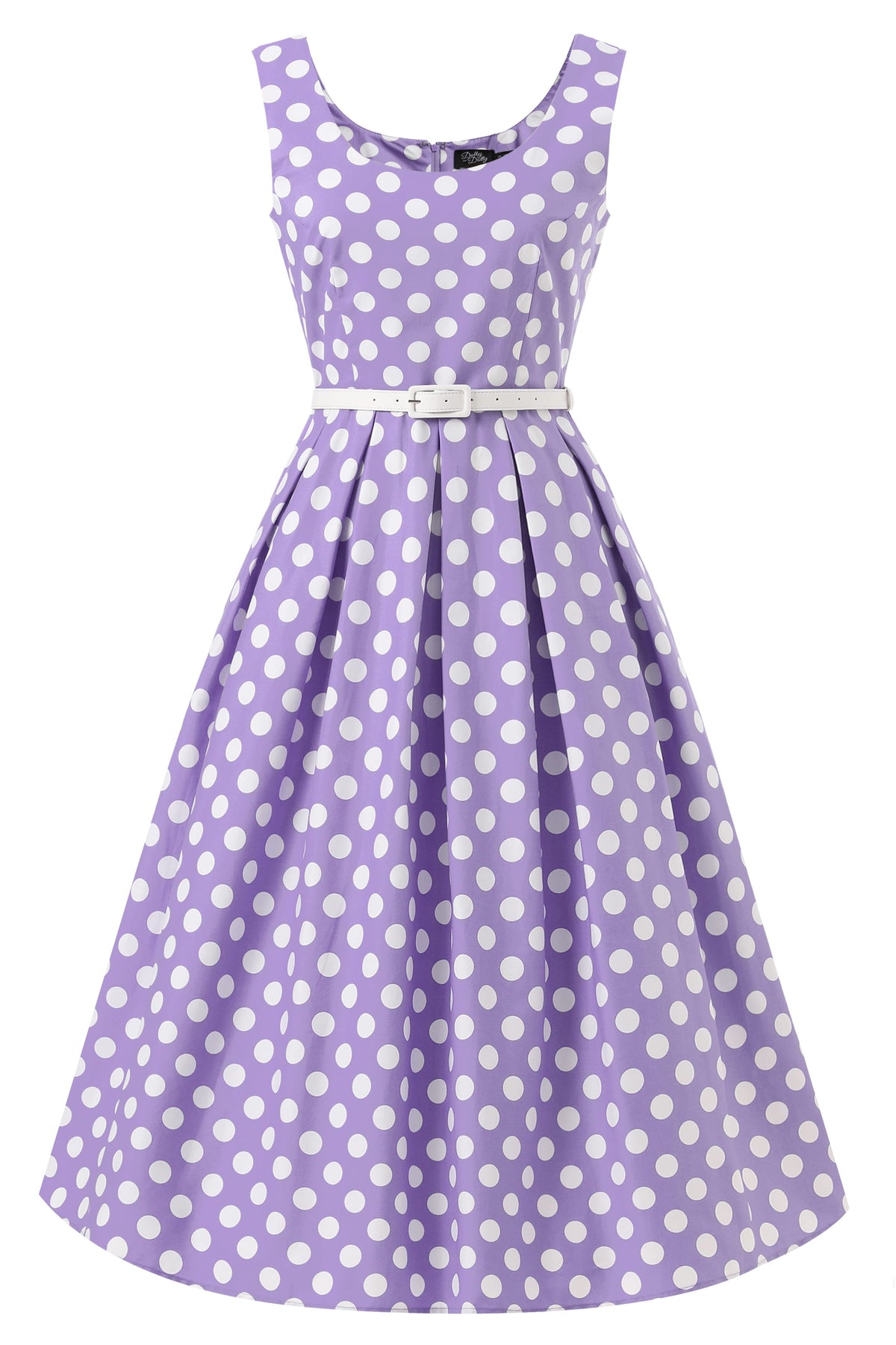 Ophelia Lilac Polka Dot Midi Dress