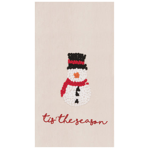 A Tis The Season Snowman Flour Sack Kitchen Towel.