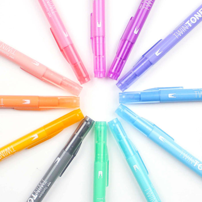 Tombow - TwinTone Marker Set: Pastel - 12 Pack