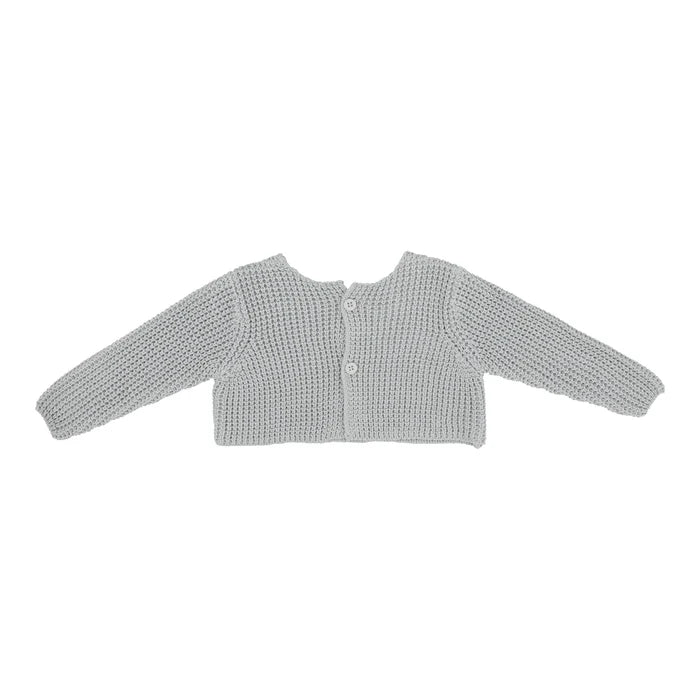 top l/s chunky knit shrug - pale blue