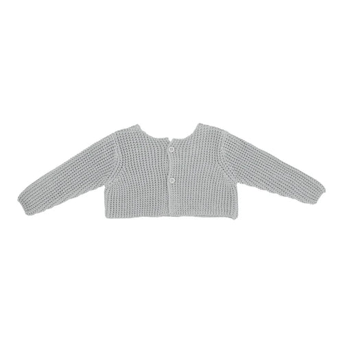 top l/s chunky knit shrug - pale blue