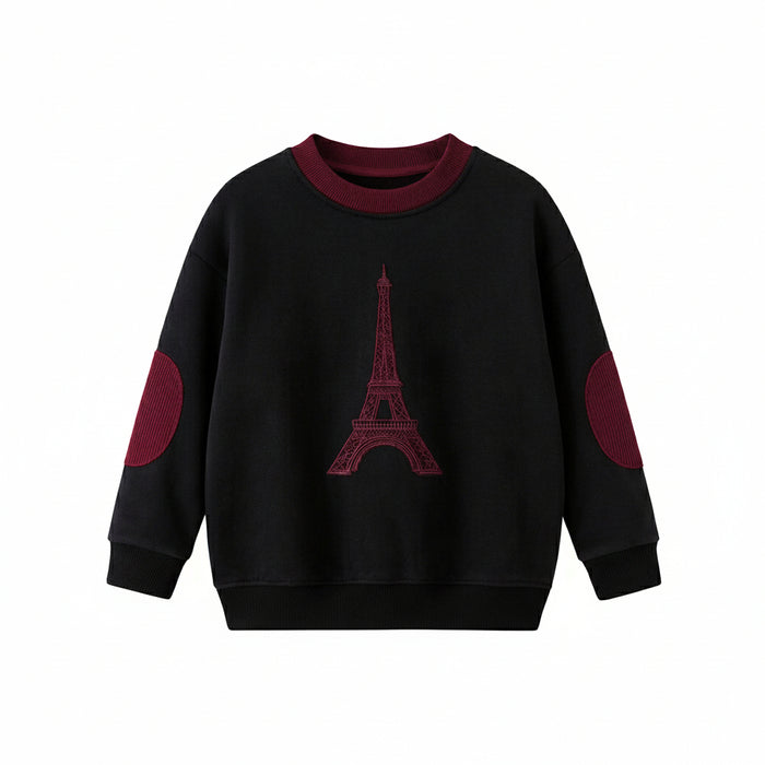 top l/s eiffel tower sweatshirt - black/red