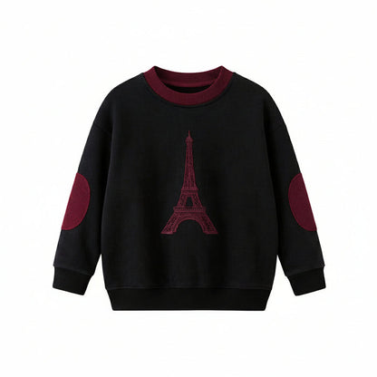 top l/s eiffel tower sweatshirt - black/red
