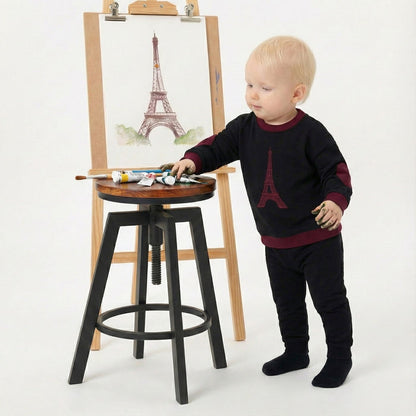 top l/s eiffel tower sweatshirt - black/red