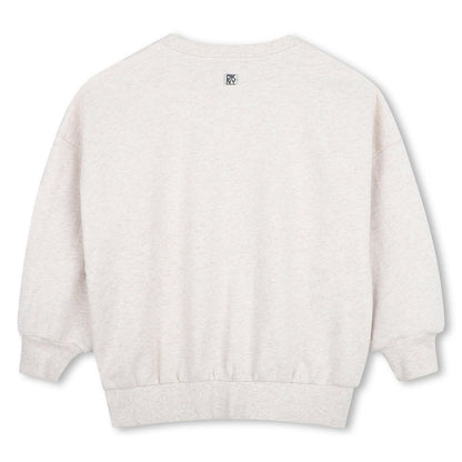top l/s metallic logo sweatshirt - chine beige-c10