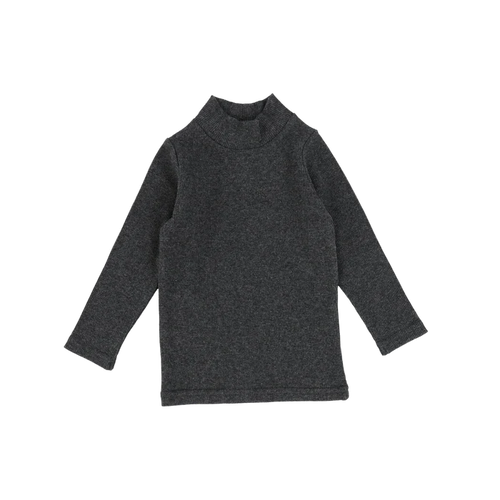 top l/s mockneck ribbed - heather grey