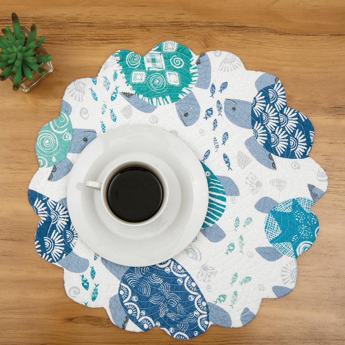 Turtle Bay Table Linens table linens displayed as a coordinated tabletop setting.