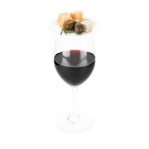 Twine Ceramic Wine Glass Topper Plates set of 4