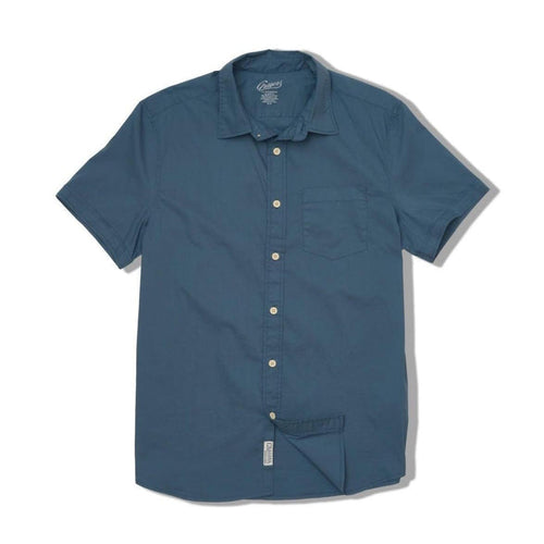 Van Dam 4 Way Stretch Poplin Short Sleeve Shirt - Mallard Blue