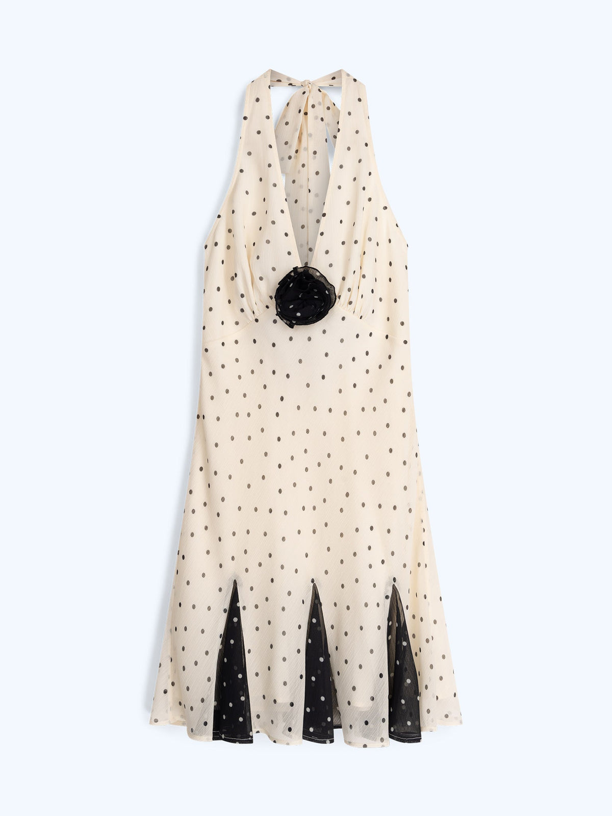 Vivi Mini Dress in White Polka Dot