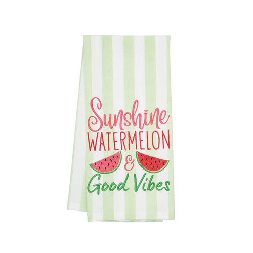 A Watermelon & Good Vibes Flour Sack Kitchen Towel.