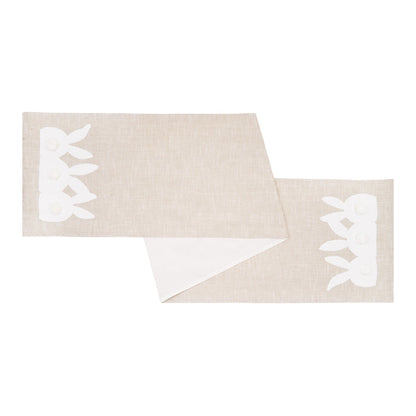 A White Bunny Bums Applique Runner.