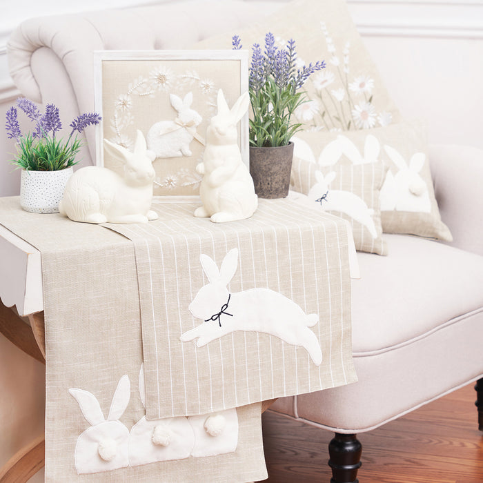 A White Bunny Bums Applique Runner.