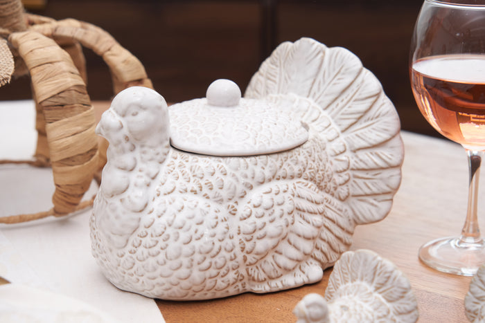 A White Turkey Cookie Jar.