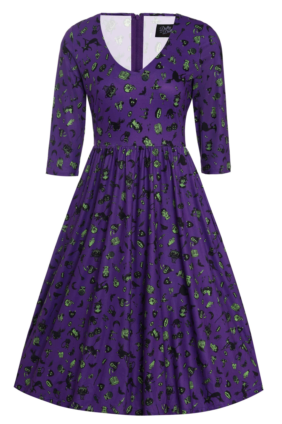 Billie Purple Wizard & Witch Long Sleeved Dress