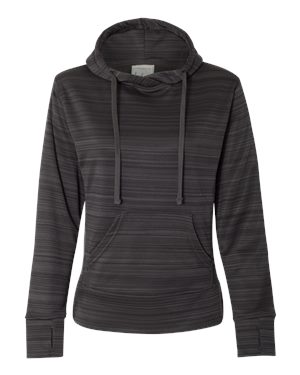 WOMEN'S ODYSSEY STRIPED PERFORMANCE FLEECE LAPOVER HOODED SWEATSHIRT