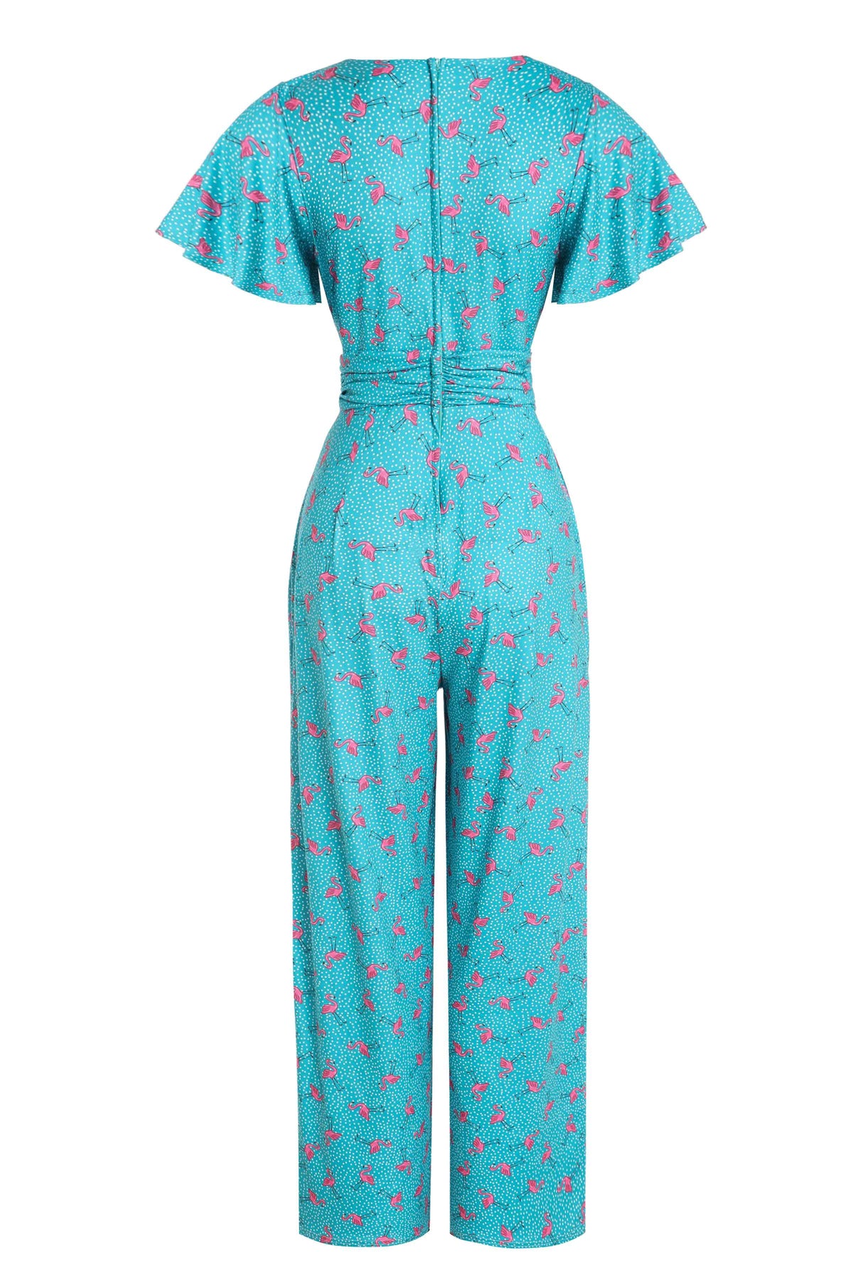 Esther Pink Flamingo & Pebble Turquoise Jumpsuit